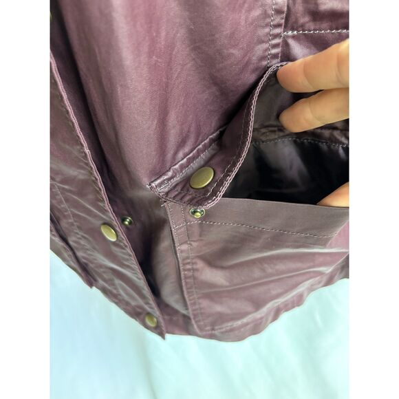 Banana Republic Waxed Burgundy Light Jacket Size S Utility Cotton Retro 90s 80s - Picture 7 of 12